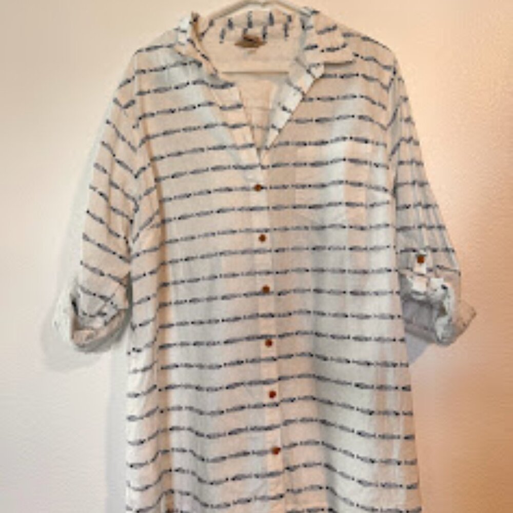 Duluth 2X Hemp Fish Print Button down